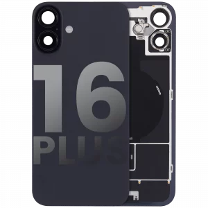 Back Glass w/ MagSafe Magnet & NFC & Flashlight Flex For iPhone 16 Plus (Used OEM Pull: Grade B) (Black)