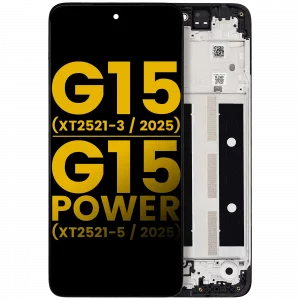 LCD Assembly With Frame For Motorola Moto G15 (XT2521-3 /2025) / G15 Power (XT2521-5 /2025) (Refurbished) (All Colors)
