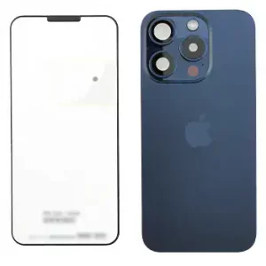 Back Glass w/ MagSafe Magnet & NFC & Flashlight Flex For IPhone 15 Pro (Genuine OEM) (Blue Titanium)
