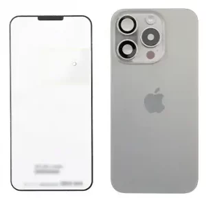 Back Glass w/ MagSafe Magnet & NFC & Flashlight Flex For iPhone 15 Pro (Genuine OEM) (UK / EU Version) (Natural Titanium)
