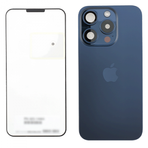 Back Glass w/ MagSafe Magnet & NFC & Flashlight Flex For iPhone 15 Pro (Genuine OEM) (Blue Titanium) (UK / EU Version )