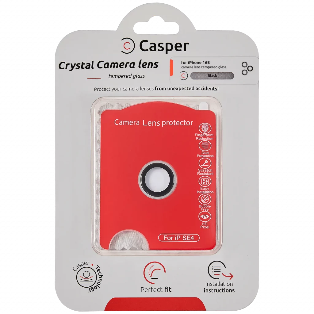 Casper Camera Lens Protector For iPhone 16E / 17E (Silver) (Clear)