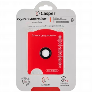 Casper Camera Lens Protector Compatible For iPhone 16E / 17E (Black) (Clear)