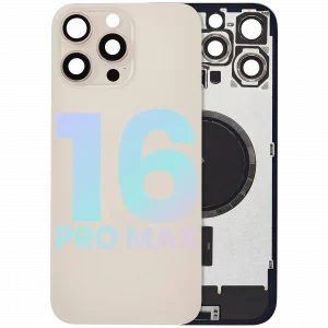 Back Glass w/ MagSafe Magnet & NFC & Flashlight Flex For iPhone 16 Pro Max (Service Pack) (Desert Titanium)