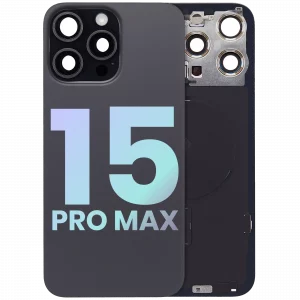 Back Glass w/ MagSafe Magnet & NFC & Flashlight Flex For IPhone 15 Pro Max (Service Pack) (Black Titanium)