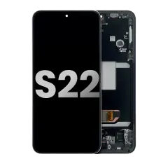 OLED Assembly With Frame For Samsung Galaxy S22 5G (Used OEM Pull: Grade B/C) (Phantom Black)