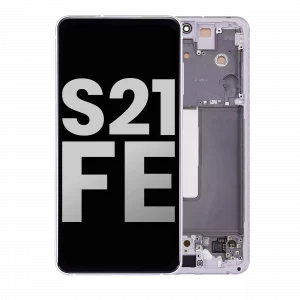 OLED Assembly With Frame For Samsung Galaxy S21 FE 5G (US & International) (Used OEM Pull: Grade B/C) (Lavender)