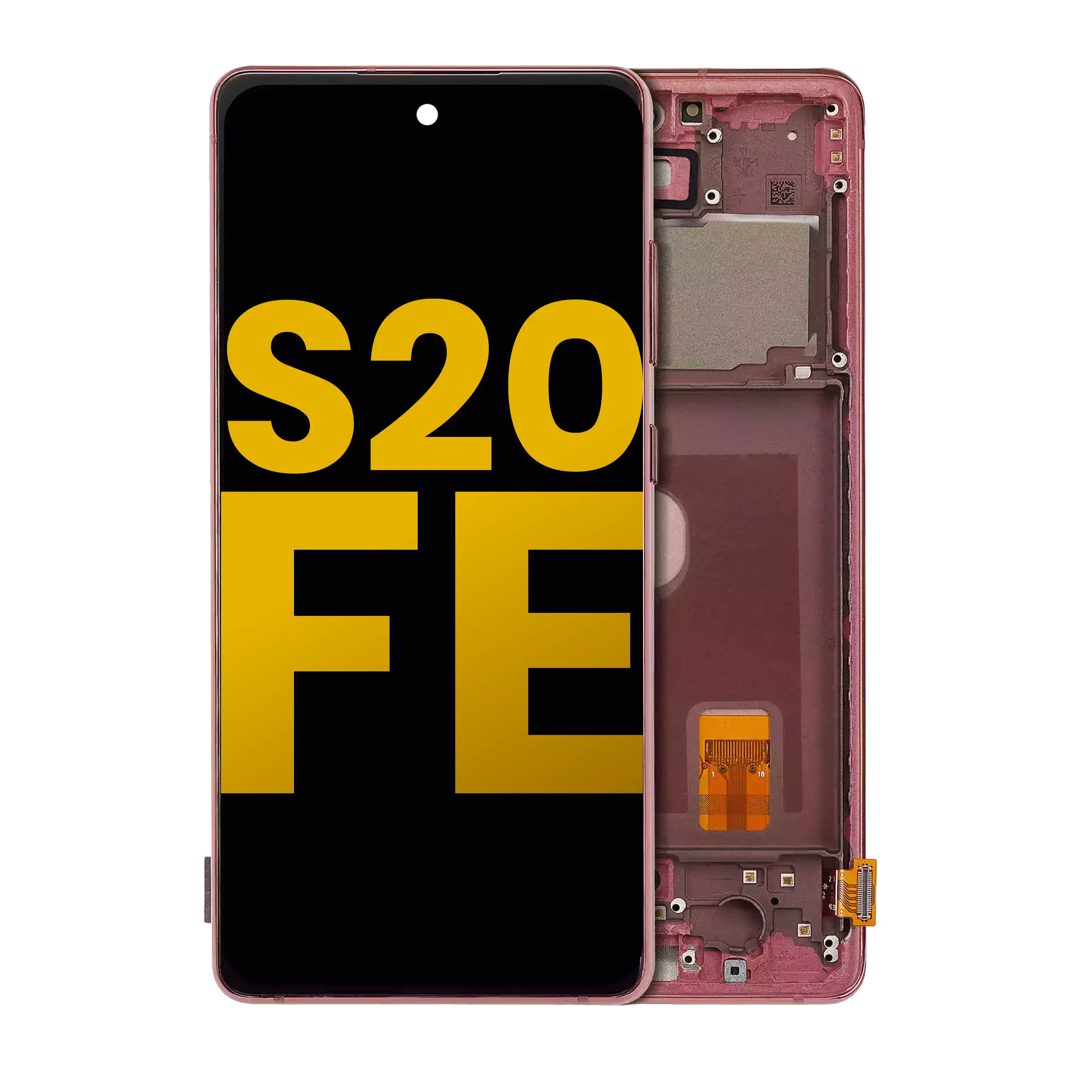 OLED Assembly With Frame For Samsung Galaxy S20 FE 4G / 5G (Refurbished) (Cloud Red)