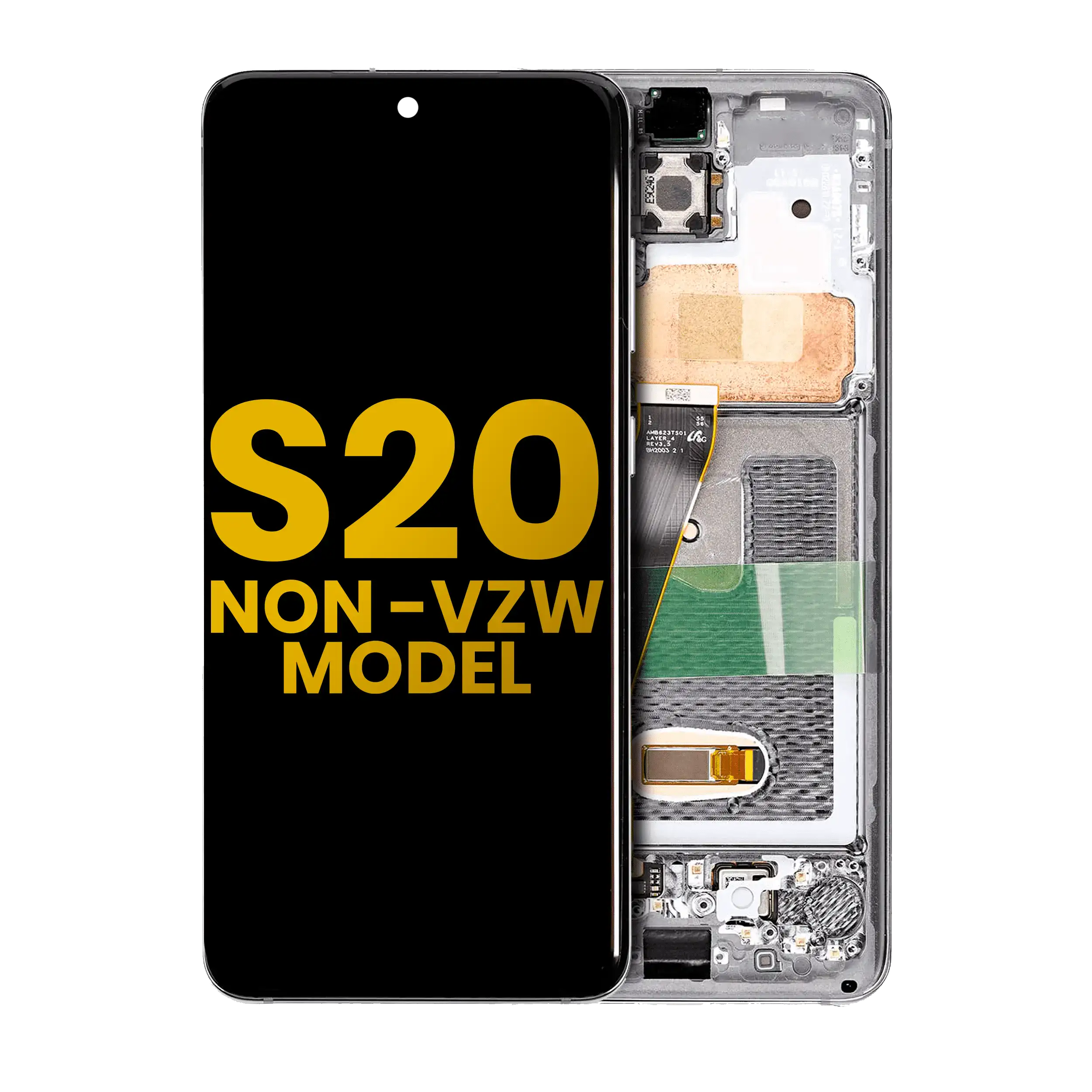 OLED Assembly With Frame For Samsung Galaxy S20 5G (Non-Verizon 5G UW Frame) (Refurbished) (Cosmic Black)