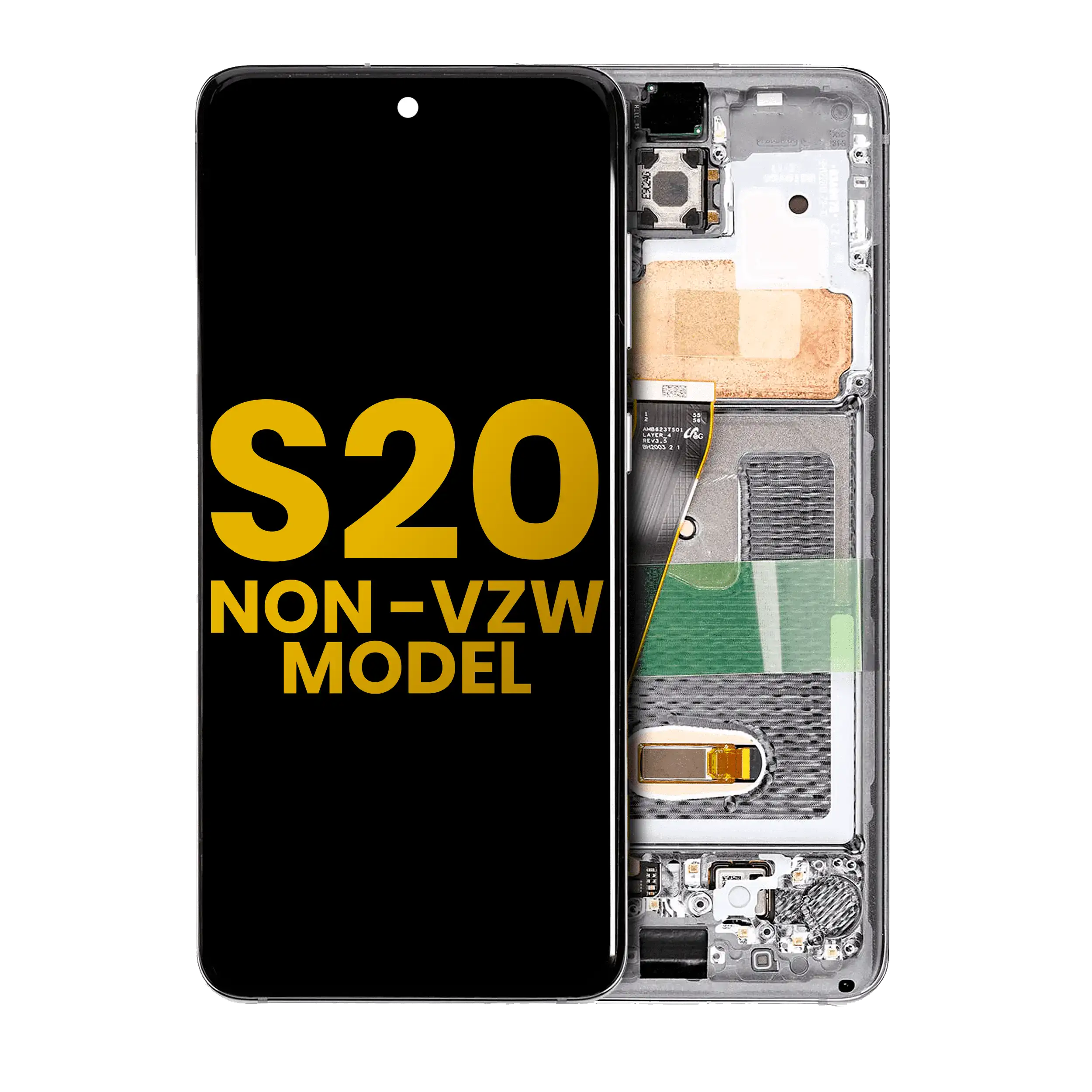 OLED Assembly With Frame For Samsung Galaxy S20 5G (Non-Verizon 5G UW Frame) (Refurbished) (Cosmic Gray)