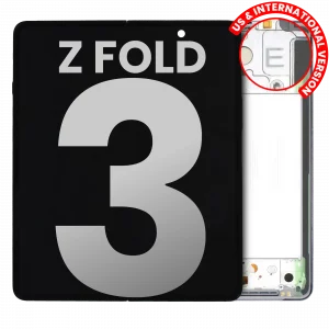 Inner OLED Assembly With Frame For Samsung Galaxy Z Fold 3 5G (US & International) ( Used OEM Pull: Grade B/C) (Phantom Silver)