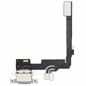 Charging Port Flex Cable With Board For iPhone 16 Pro (Genuine OEM) (White Titanium)