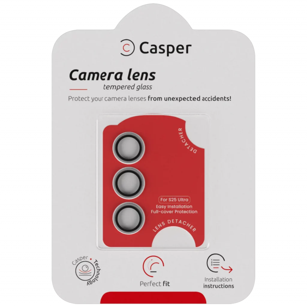 Casper Camera Lens Protector For Samsung Galaxy S25 Ultra (Clear Rings)