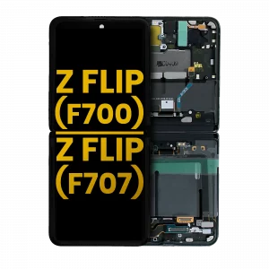 Inner OLED Assembly With Frame For Samsung Galaxy Z Flip 5G (F707) (Refurbished) (Mirror Black)