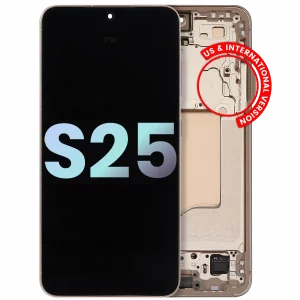 OLED Assembly With Frame For Samsung Galaxy S25 5G (US & International) (Service Pack) (Pink Gold)