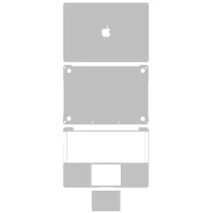 4in1 (Top, Bottom, Keyboard, Trackpad) Skin For MacBook Pro 13"A1708 (2016) (Silver)