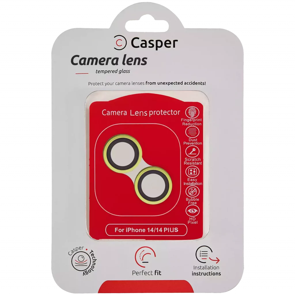 Casper Camera Lens Protector For iPhone 14 / 14 Plus (Yellow) (Clear)