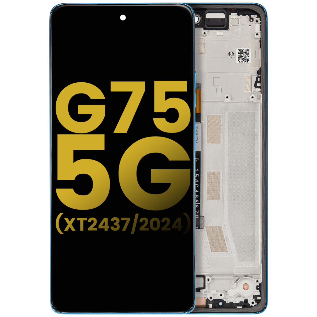 LCD Assembly With Frame For Motorola Moto G75 5G (XT2437 / 2024) (Refurbished) (Aqua Blue)