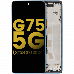 LCD Assembly With Frame For Motorola Moto G75 5G (XT2437 / 2024) (Refurbished) (Aqua Blue)