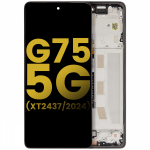 LCD Assembly With Frame For Motorola Moto G75 5G (XT2437 / 2024) (Refurbished) (Charcoal Gray)