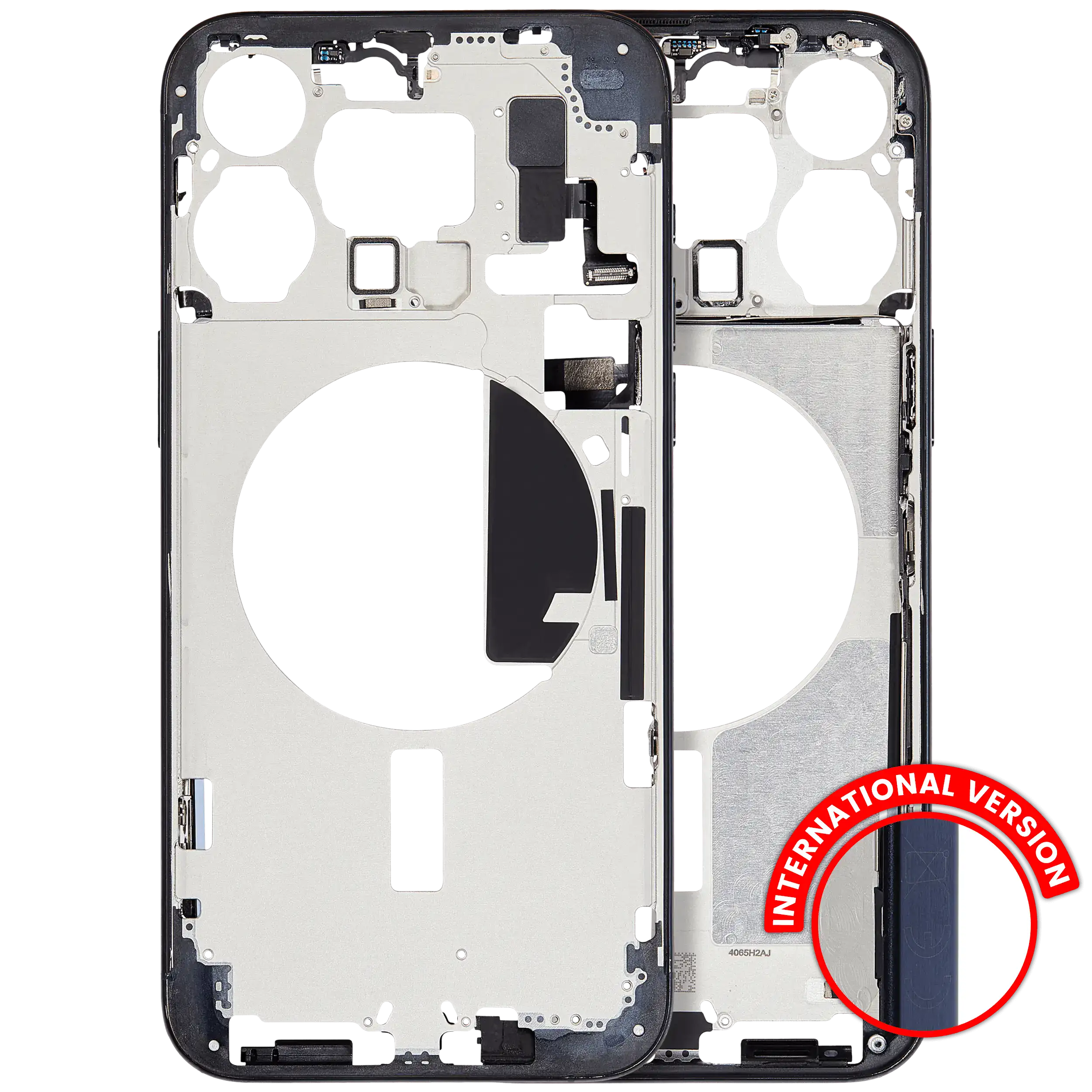 Mid-Frame Housing W/ Small Parts For iPhone 15 Pro Max (EU / Global Version) (Used OEM Pull: Grade C) (Blue Titanium)