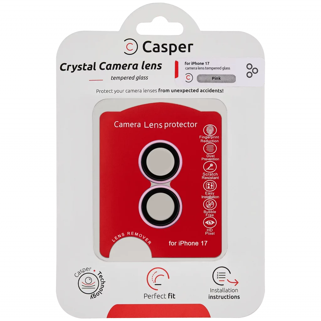 Casper Camera Lens Protector For iPhone 17 (Purple) (Clear)