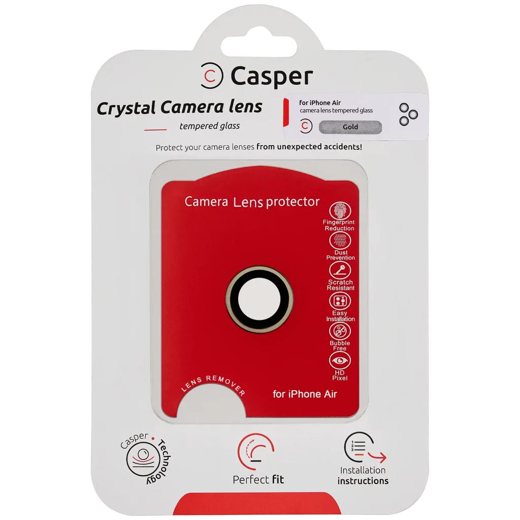 Casper Camera Lens Protector For iPhone Air (Gold) (Clear)