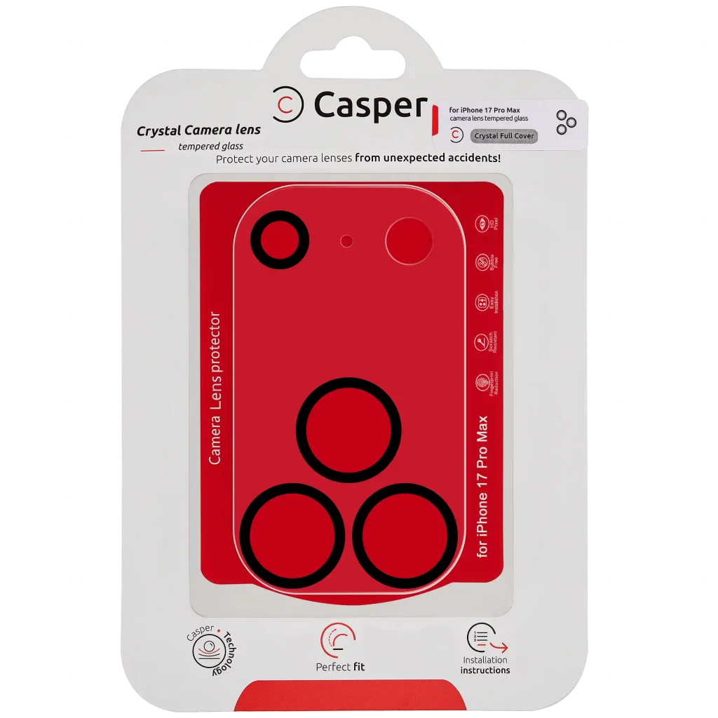 Casper Camera Lens Protector For iPhone 17 Pro Max (Crystal Full Cover)