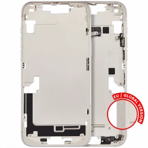 Mid-Frame Housing W/ Charging Port Flex & Small Parts For iPhone 14 Plus (EU / Global Version) (Used OEM Pull: Grade C) (Starlight)