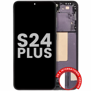 OLED Assembly With Frame For Samsung Galaxy S24 Plus 5G (US & International Version) (Used OEM Pull: Grade A) (Onyx Black)