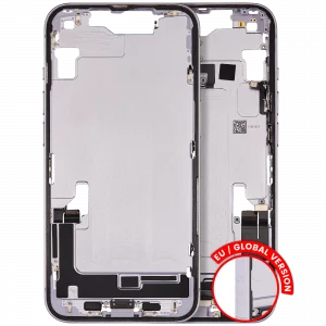 Mid-Frame Housing W/ Charging Port Flex & Small Parts For iPhone 14 (EU / Global Version) (Used OEM Pull: Grade C) (Purple)