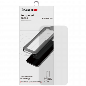 Casper Snap Tempered Glass Compatible For iPhone 13 / 13 Pro / 14 / 16e /17e (Retail Pack) (AR Clear)