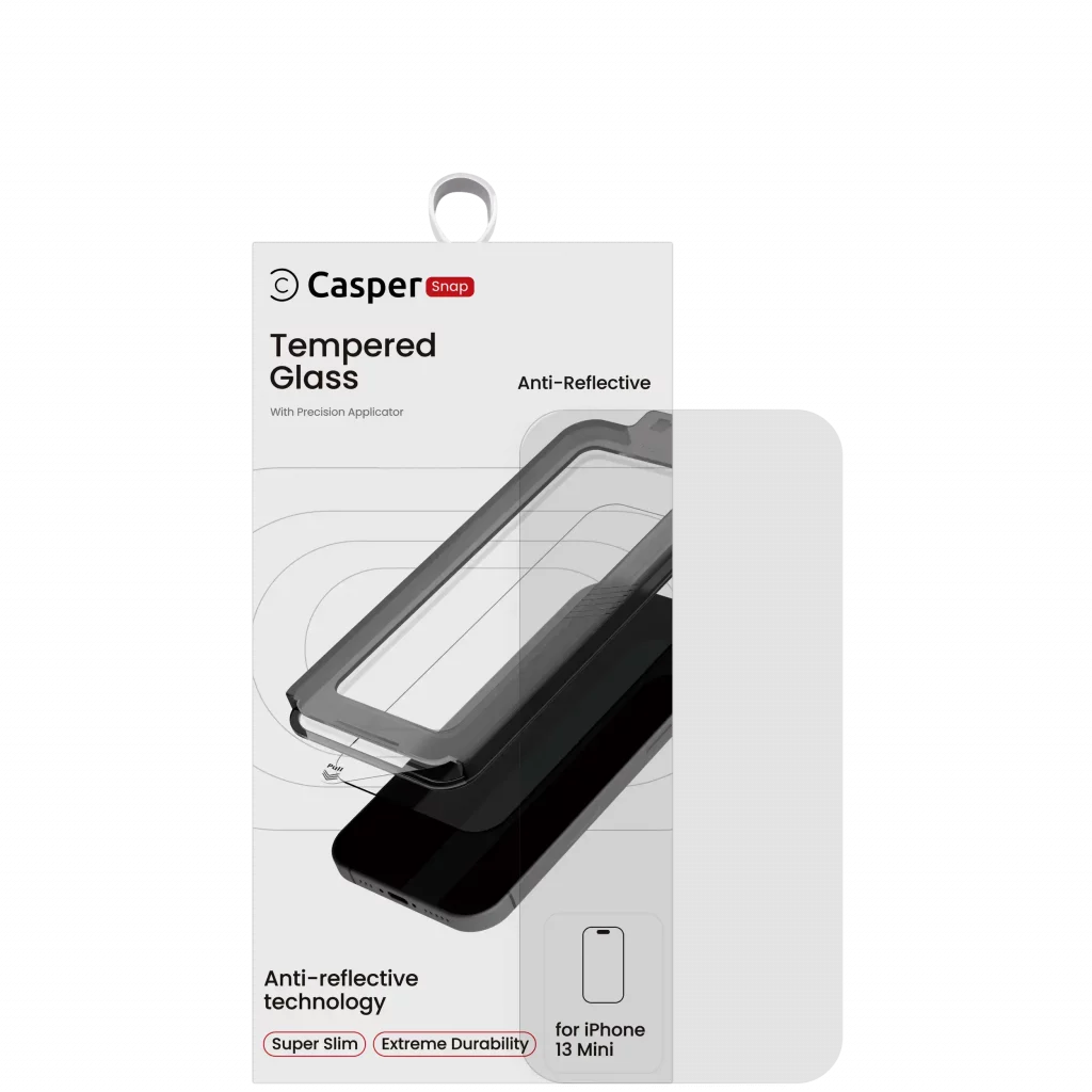 Casper Snap Tempered Glass For iPhone 13 Mini (Retail Pack) (AR Clear)