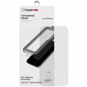Casper Snap Tempered Glass Compatible For iPhone 15 / 16 (Retail Pack) (AR Clear)