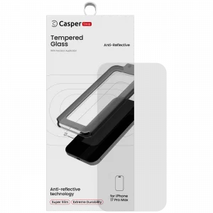 Casper Snap Tempered Glass Compatible For iPhone 17 Pro Max (Retail Pack) (AR Clear)