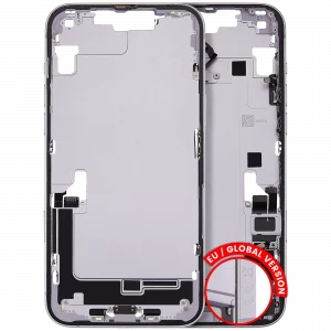 Mid-Frame Housing W/ Charging Port Flex & Small Parts For iPhone 14 Plus (EU / Global Version) (Used OEM Pull: Grade A) (Purple)