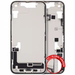 Mid-Frame Housing W/ Charging Port Flex & Small Parts For iPhone 14 (EU / Global Version) (Used OEM Pull: Grade A) (Starlight)