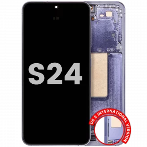 OLED Assembly With Frame For Samsung Galaxy S24 5G (US & International Version) (Used OEM Pull: Grade B/C) (Cobalt Violet)