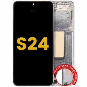 OLED Assembly With Frame For Samsung Galaxy S24 5G (US & International Version) (Refurbished) (Marble Grey)