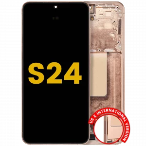 OLED Assembly With Frame For Samsung Galaxy S24 5G (US & International Version) (Refurbished) (Sandstone Orange)
