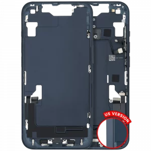 Mid-Frame Housing W/ Charging Port Flex & Small Parts For iPhone 14 (US Version) (Used OEM Pull: Grade B) (Midnight)