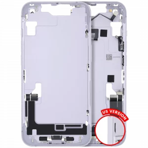 Mid-Frame Housing W/ Charging Port Flex & Small Parts For iPhone 14 (US Version) (Used OEM Pull: Grade B) (Purple)
