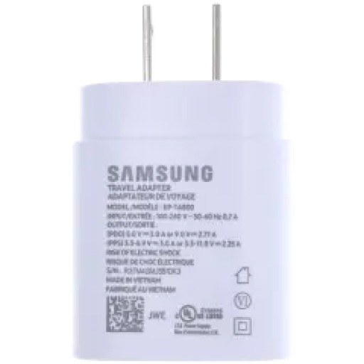 Samsung USB-C Wall Adapter (OEM Brand New, Retail Packaging) (White)