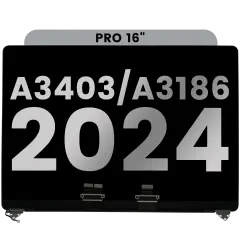 Complete LCD Screen Assembly For MacBook Pro 16" (A3403 / A3186 Late 2024) (Used OEM Pull: Grade B) (Space Black)