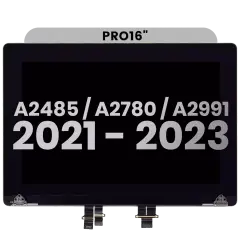 Complete LCD Display Assembly For MacBook Pro 16" A2485 (2021) Pro / Max / A2780 (2023) / A2991 (2023) (Used OEM Pull: Grade