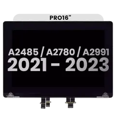 Complete LCD Screen Assembly For MacBook Pro 16" A2485 (2021) Pro / Max / A2780 (2023) / A2991 (2023) (Used OEM Pull: Grade B
