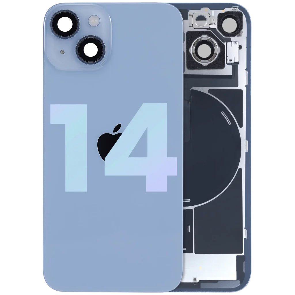 Back Glass w/ MagSafe Magnet & NFC & Flashlight Flex For iPhone 14 (Genuine OEM) (Blue)