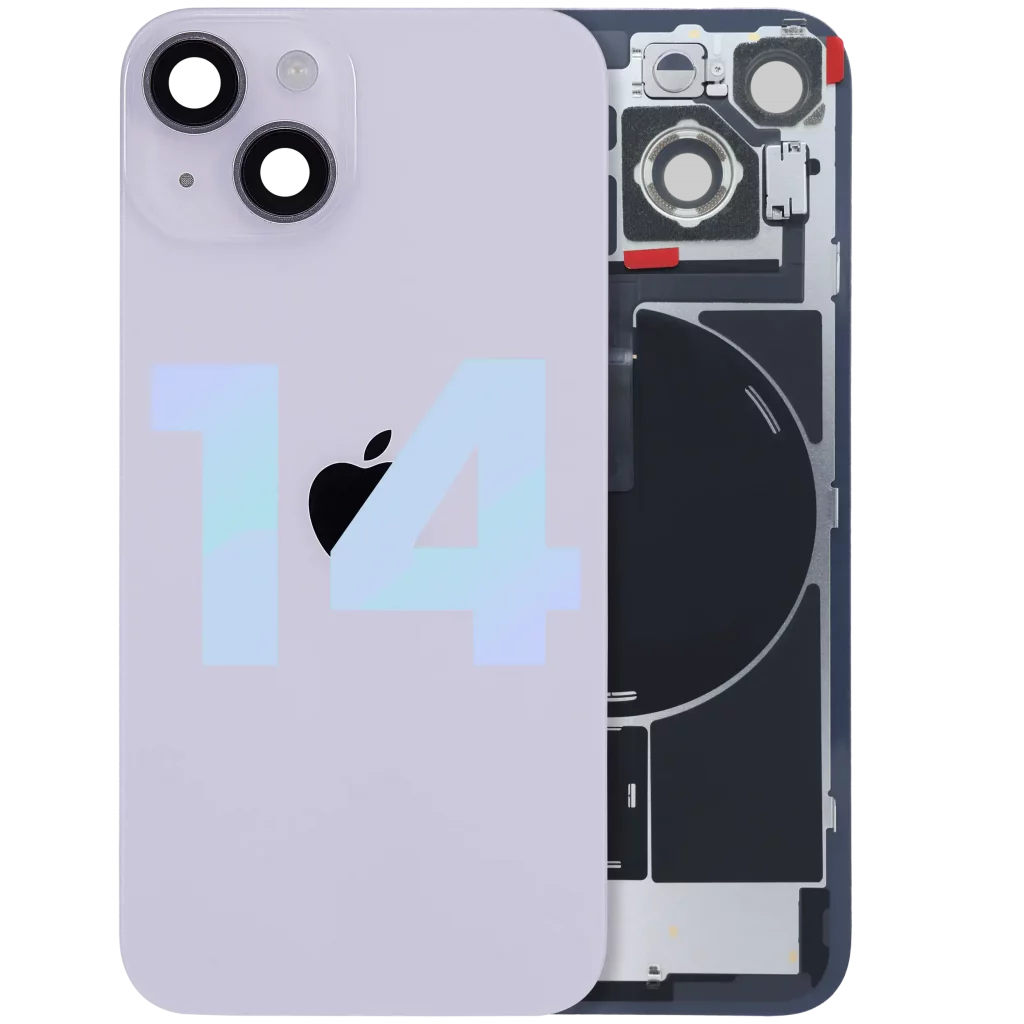 Back Glass w/ MagSafe Magnet & NFC & Flashlight Flex For iPhone 14 (Genuine OEM) (Purple)