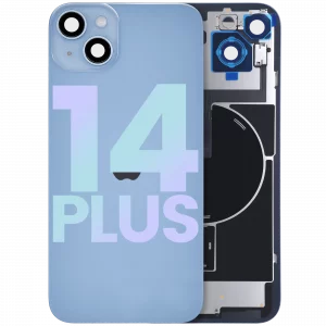 Back Glass w/ MagSafe Magnet & NFC & Flashlight Flex For iPhone 14 Plus (Genuine OEM) (Blue)