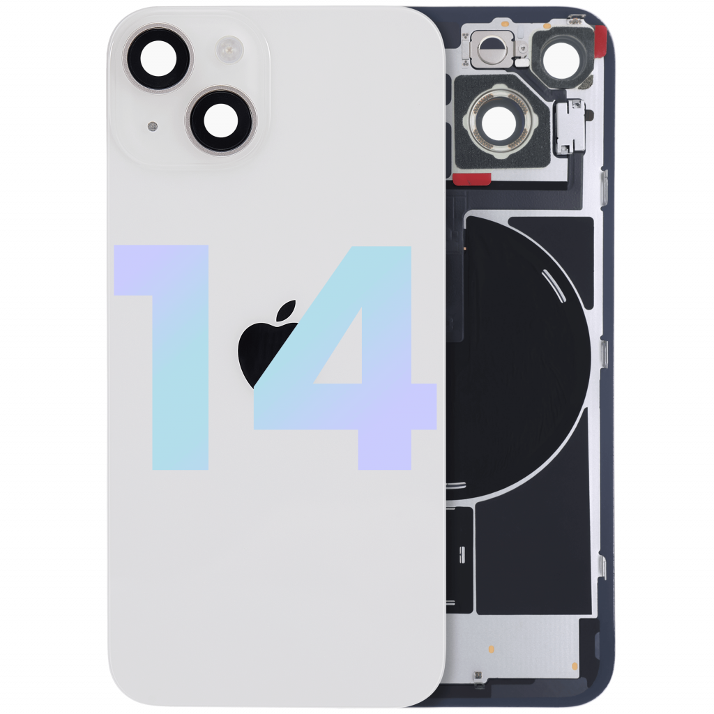 Back Glass w/ MagSafe Magnet & NFC & Flashlight Flex For iPhone 14 (Genuine OEM) (Starlight)